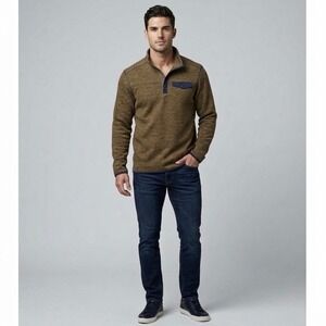Onward Reserve Performance Mens Medium 1/4 Snap Pullover Light Brown Heather